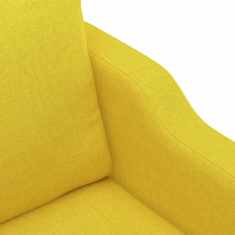 Sofa Sofos komplektas su pagalvėmis, 4 dalių, geltonas, audinys