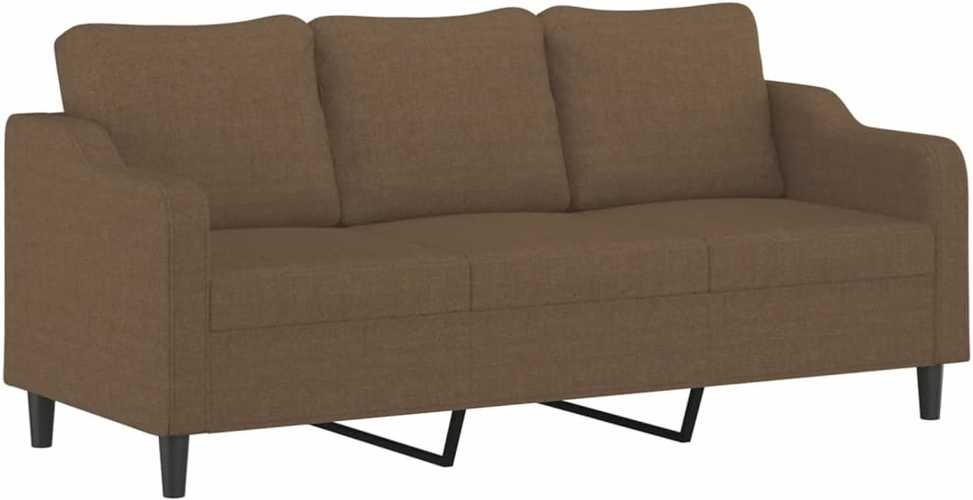 Sofa Sofos komplektas su pagalvėmis, 4 dalių, rudas, audinys
