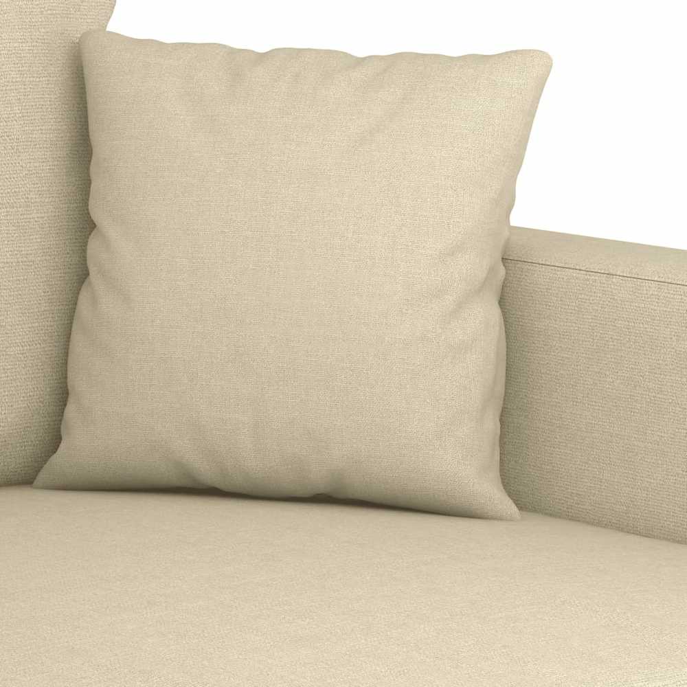 Sofa Sofos komplektas su pagalvėmis, 4 dalių, kreminis, audinys