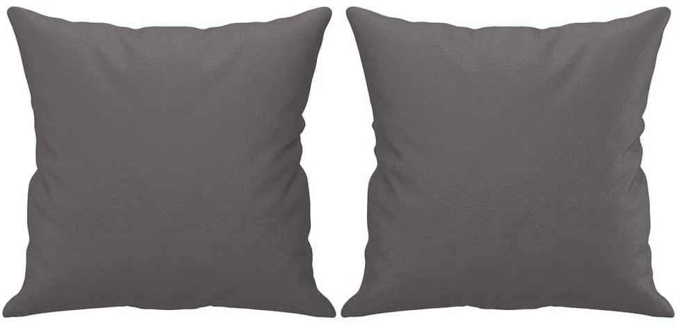 Sofa Sofos komplektas su pagalvėmis, 4 dalių, pilkas, dirbtinė oda