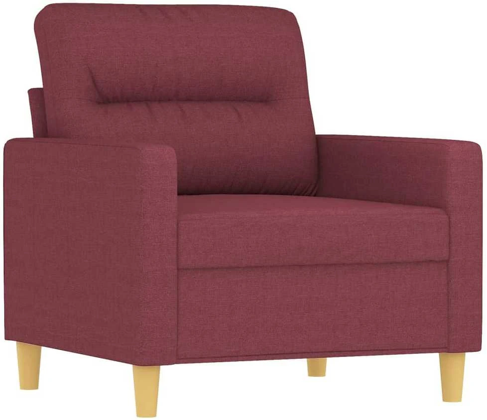 Sofa Sofos komplektas su pagalvėmis, 4 dalių, vyno, audinys