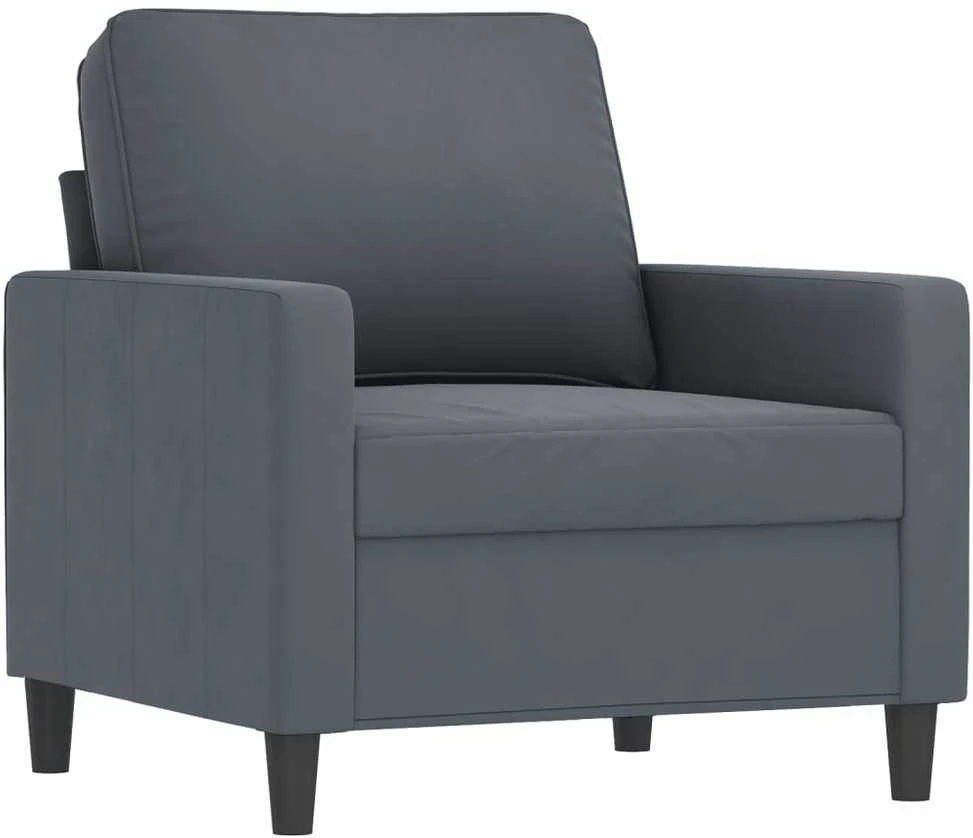 Sofa Sofos komplektas su pagalvėmis, 4 dalių, pilkas, aksomas