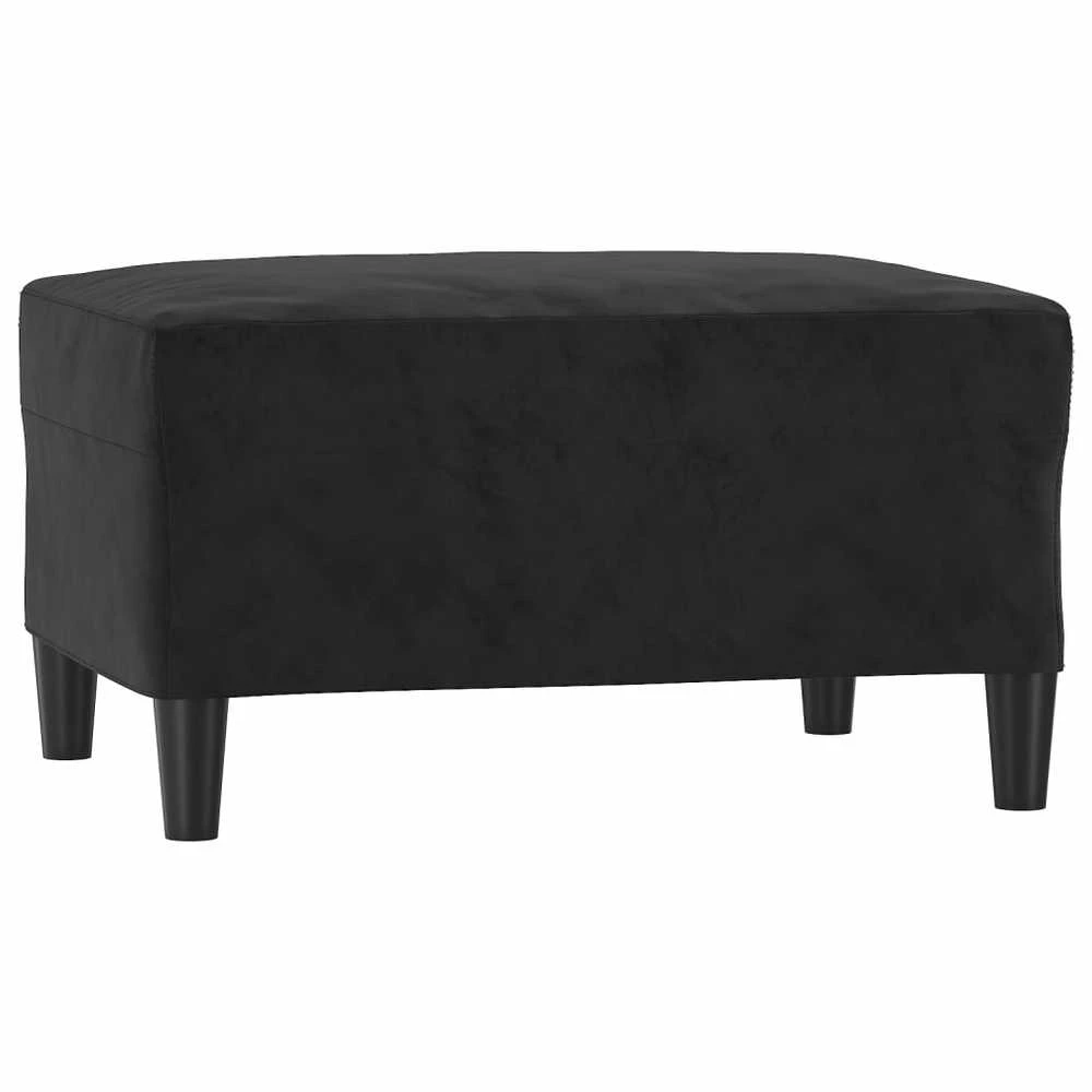 Sofa Sofos komplektas su pagalvėmis, 4 dalių, juodas, aksomas