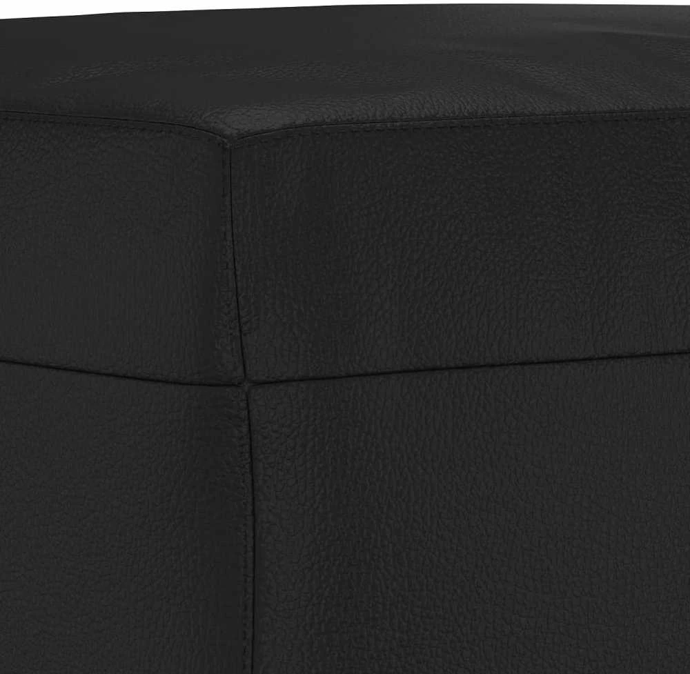 Sofa Sofos komplektas su pagalvėmis, 4 dalių, juodas, dirbtinė oda