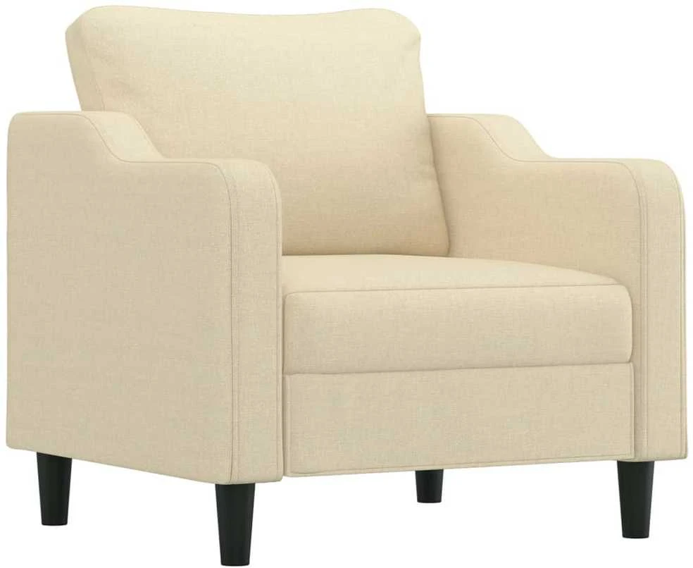 Sofa Sofos komplektas su pagalvėmis, 4 dalių, kreminis, audinys