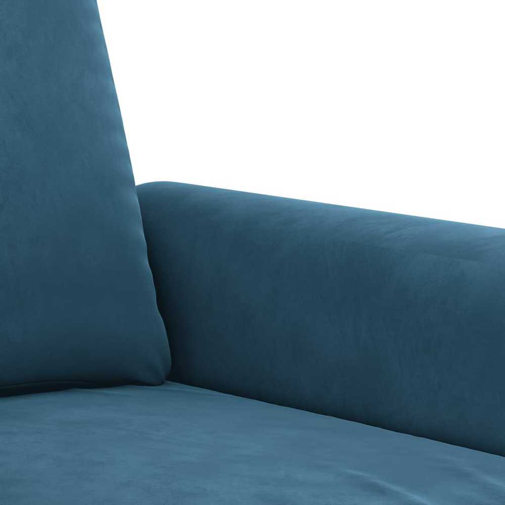 Sofa Sofos komplektas su pagalvėmis, 4 dalių, mėlynas, aksomas