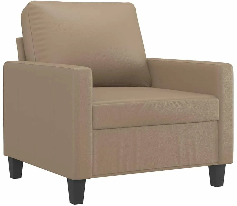 Sofa Sofos komplektas su pagalvėmis, 4 dalių, kapučino, dirbtinė oda
