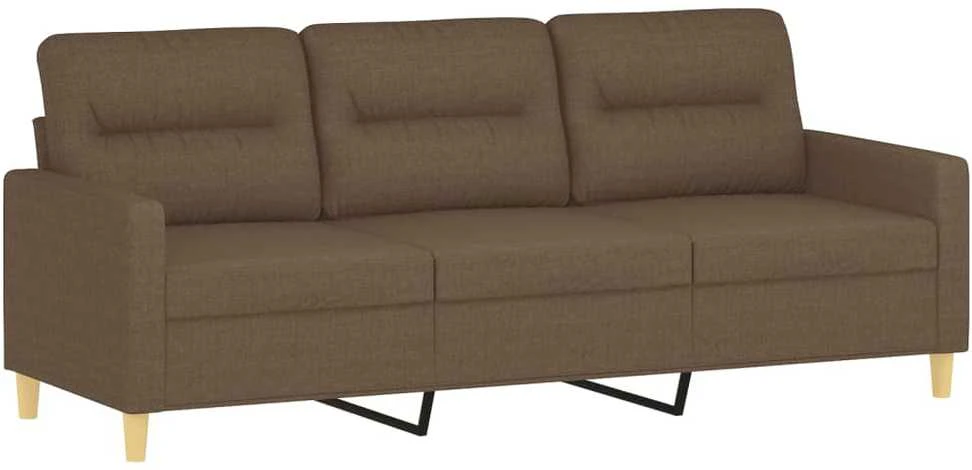Sofa Sofos komplektas su pagalvėmis, 4 dalių, rudas, audinys