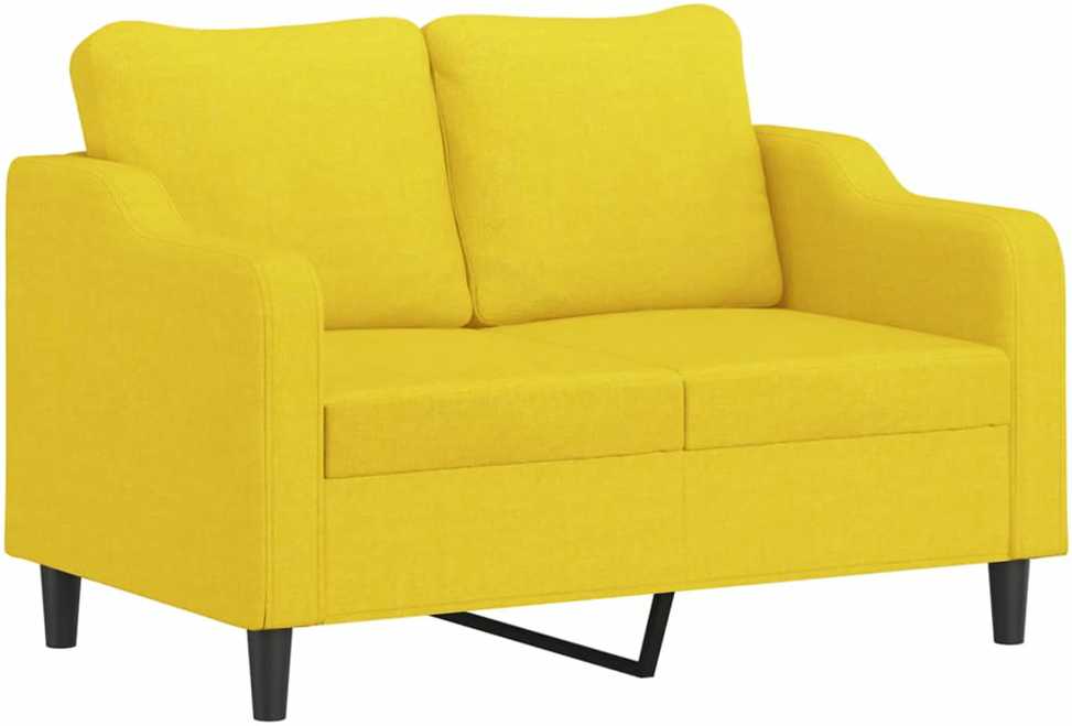 Sofa Sofos komplektas su pagalvėmis, 4 dalių, geltonas, audinys