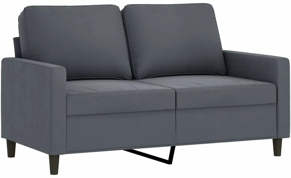 Sofa Sofos komplektas su pagalvėmis, 4 dalių, pilkas, aksomas