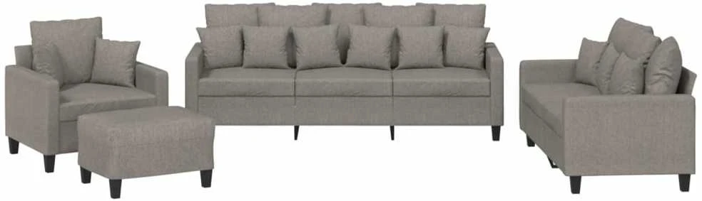 Sofa Sofos komplektas su pagalvėmis, 4 dalių, taupe, audinys