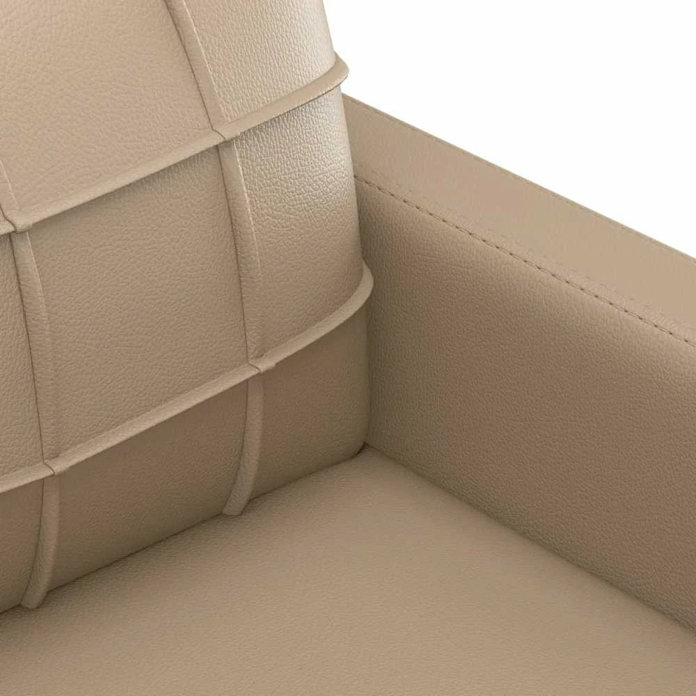 Sofa Sofos komplektas su pagalvėmis, 4 dalių, kapučino, dirbtinė oda