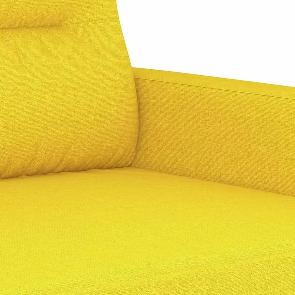 Sofa Sofos komplektas su pagalvėmis, 4 dalių, geltonas, audinys