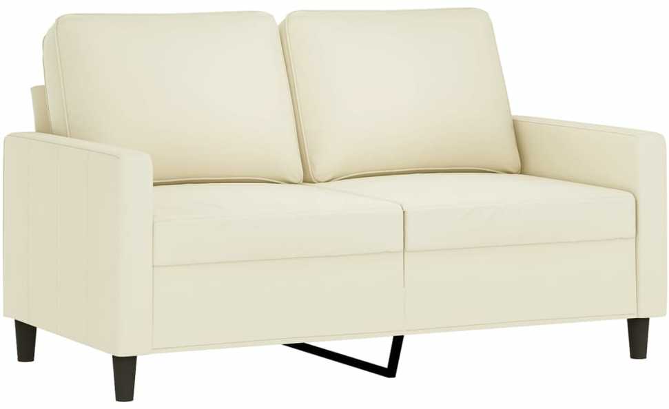 Sofa Sofos komplektas su pagalvėmis, 4 dalių, kreminis, aksomas