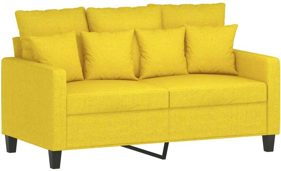 Sofa Sofos komplektas su pagalvėmis, 4 dalių, geltonas, audinys
