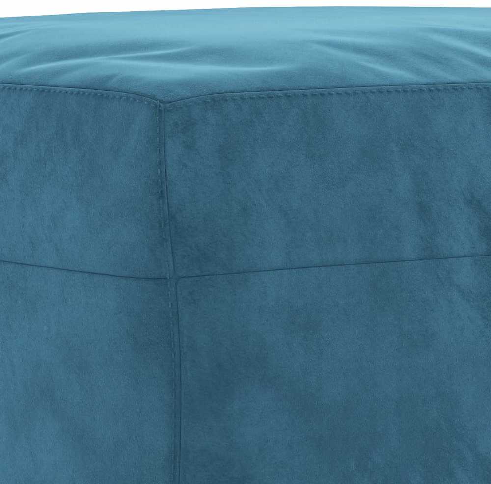 Sofa Sofos komplektas su pagalvėmis, 4 dalių, mėlynas, aksomas