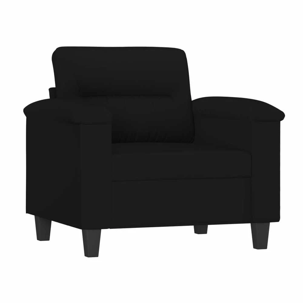 Sofa Sofos komplektas su pagalvėmis, 4 dalių, juodas, audinys