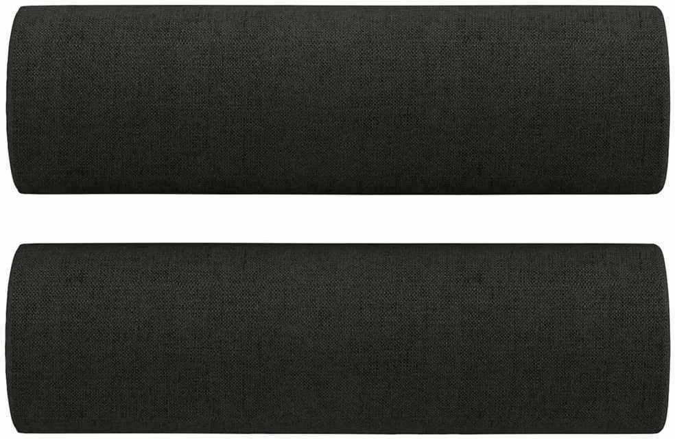 Sofa Sofos komplektas su pagalvėmis, 4 dalių, juodas, audinys