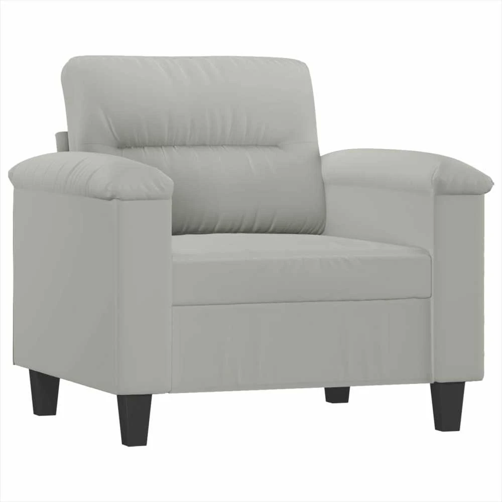 Sofa Sofos komplektas su pagalvėmis, 4 dalių, pilkas, audinys