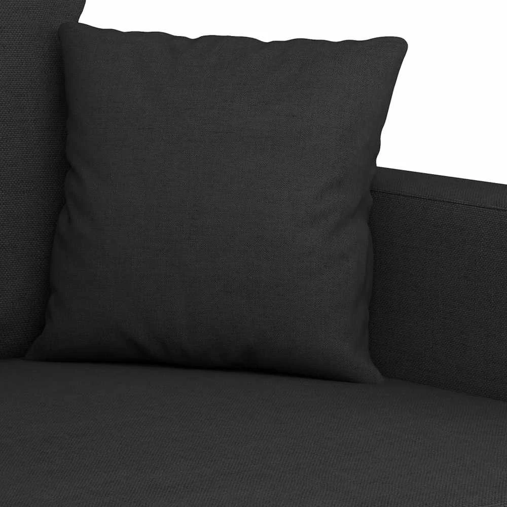 Sofa Sofos komplektas su pagalvėmis, 4 dalių, juodas, audinys