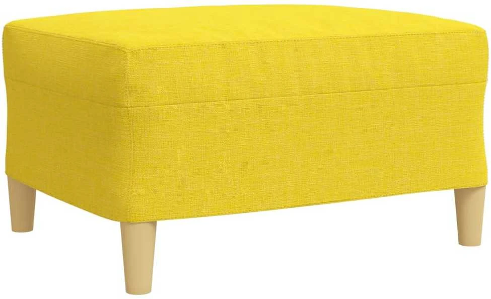 Sofa Sofos komplektas su pakoja, 3 dalių, geltonas, audinys
