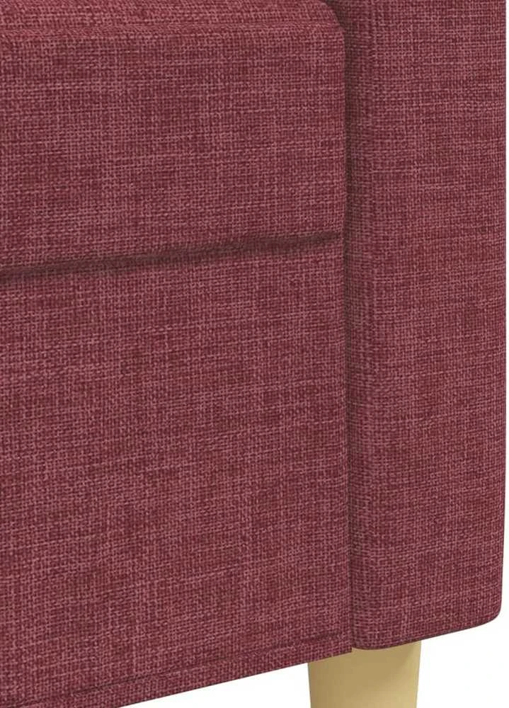 Sofa Sofos komplektas su pakoja, 4 dalių, vyno, audinys