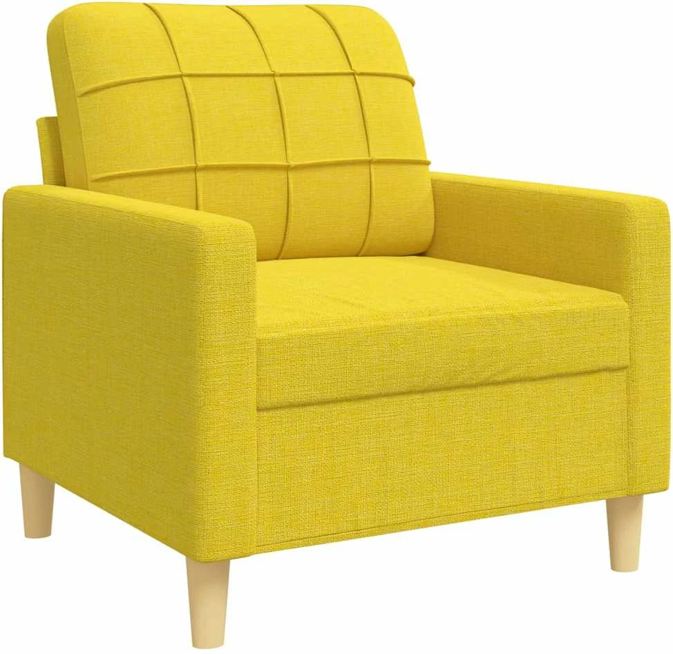 Sofa Sofos komplektas su pakoja, 4 dalių, geltonas, audinys