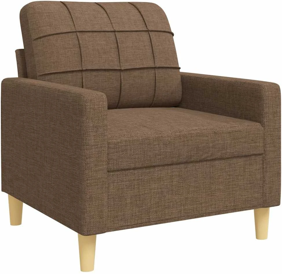 Sofa Sofos komplektas su pakoja, 4 dalių, rudas, audinys