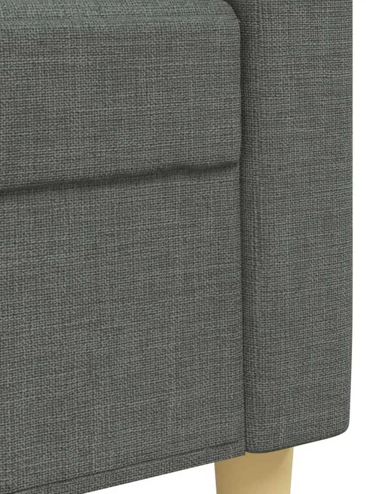 Sofa Sofos komplektas su pakoja, 4 dalių, pilkas, audinys