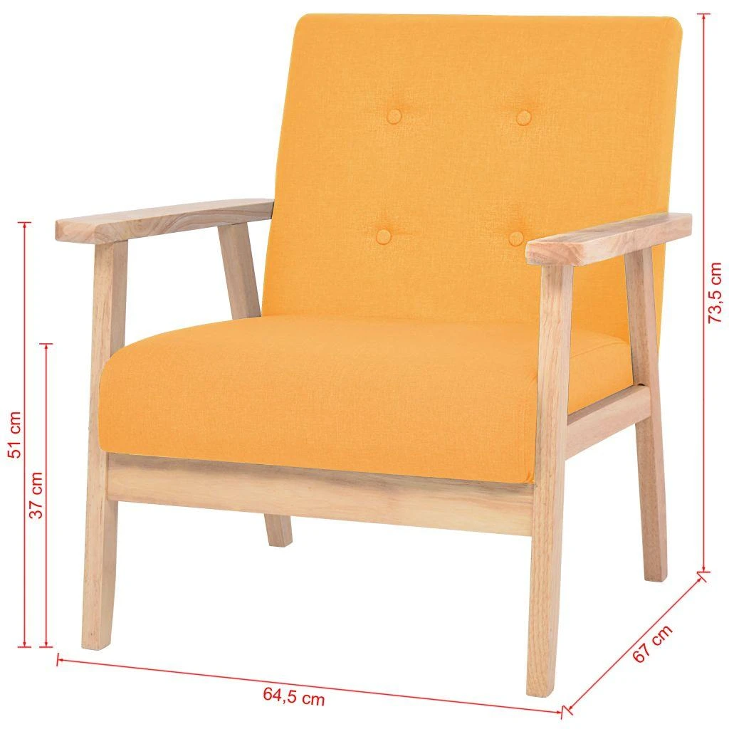 Sofa Sofos komplektas, 2 d., audinys, geltonas