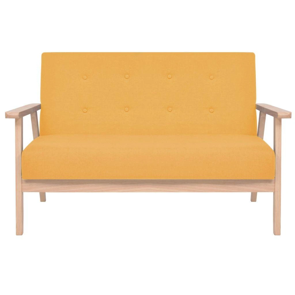 Sofa Sofos komplektas, 2 d., audinys, geltonas