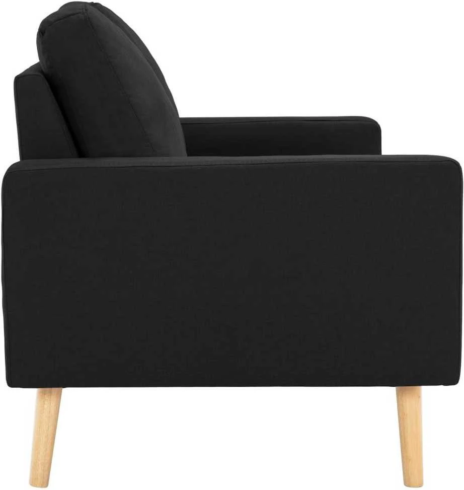 Sofa Sofos komplektas, 2 dalių, juodas, audinys (288702+288712)