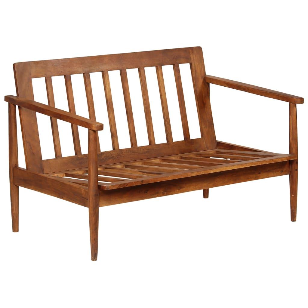 Sofa Sofos komplektas, 2 dalių, rudas, tikra oda ir akacijos masyvas