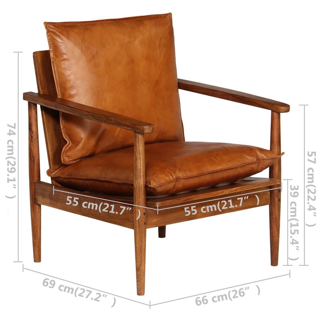 Sofa Sofos komplektas, 2 dalių, rudas, tikra oda ir akacijos masyvas