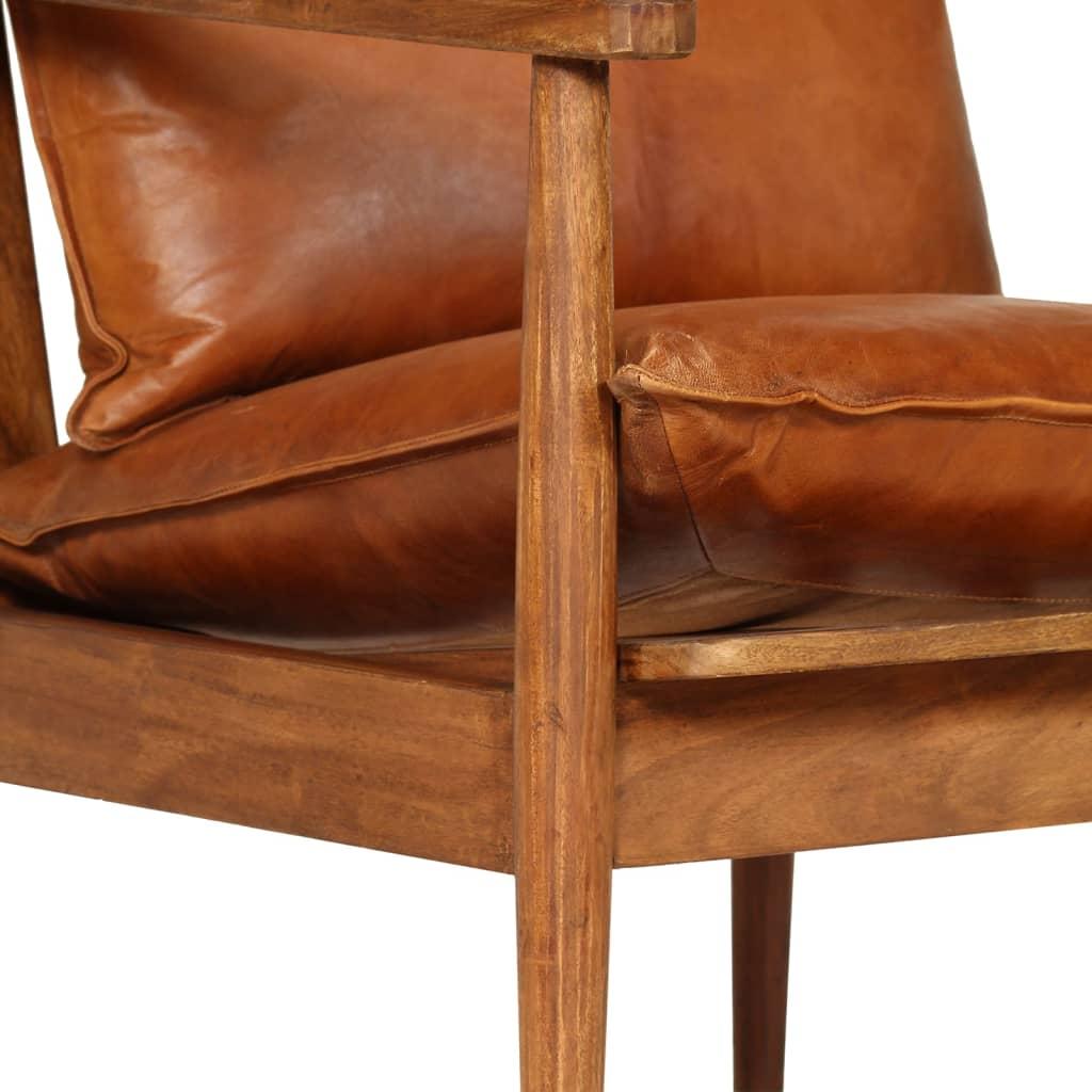 Sofa Sofos komplektas, 2 dalių, rudas, tikra oda ir akacijos masyvas
