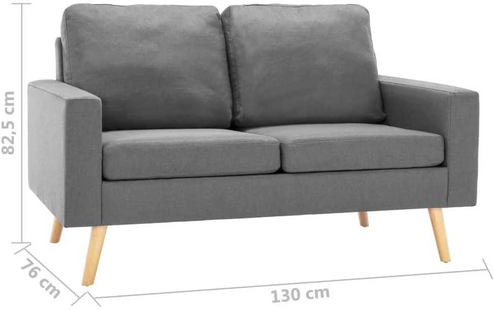 Sofa Sofos komplektas, 2 dalių, šviesiai pilkas, audinys