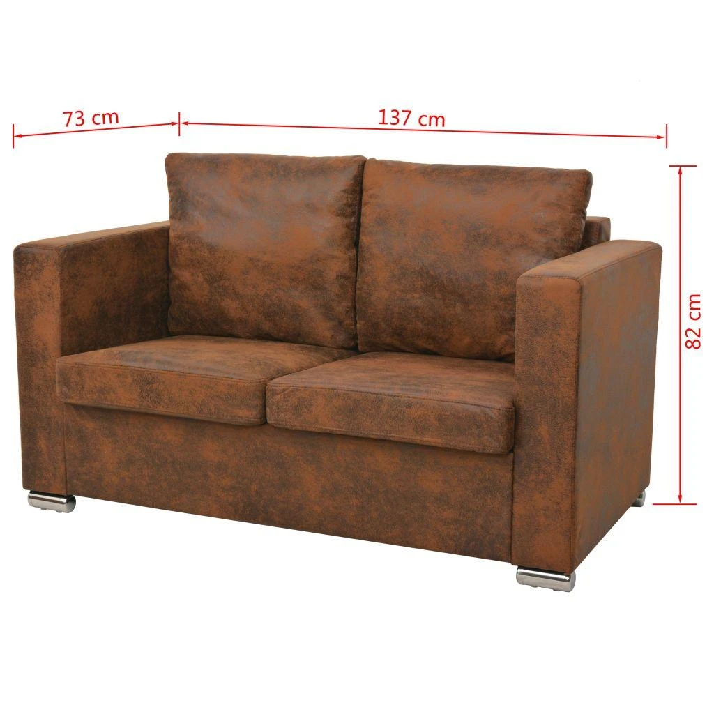 Sofa Sofos komplektas, 2d., dirbtinė zomšos oda