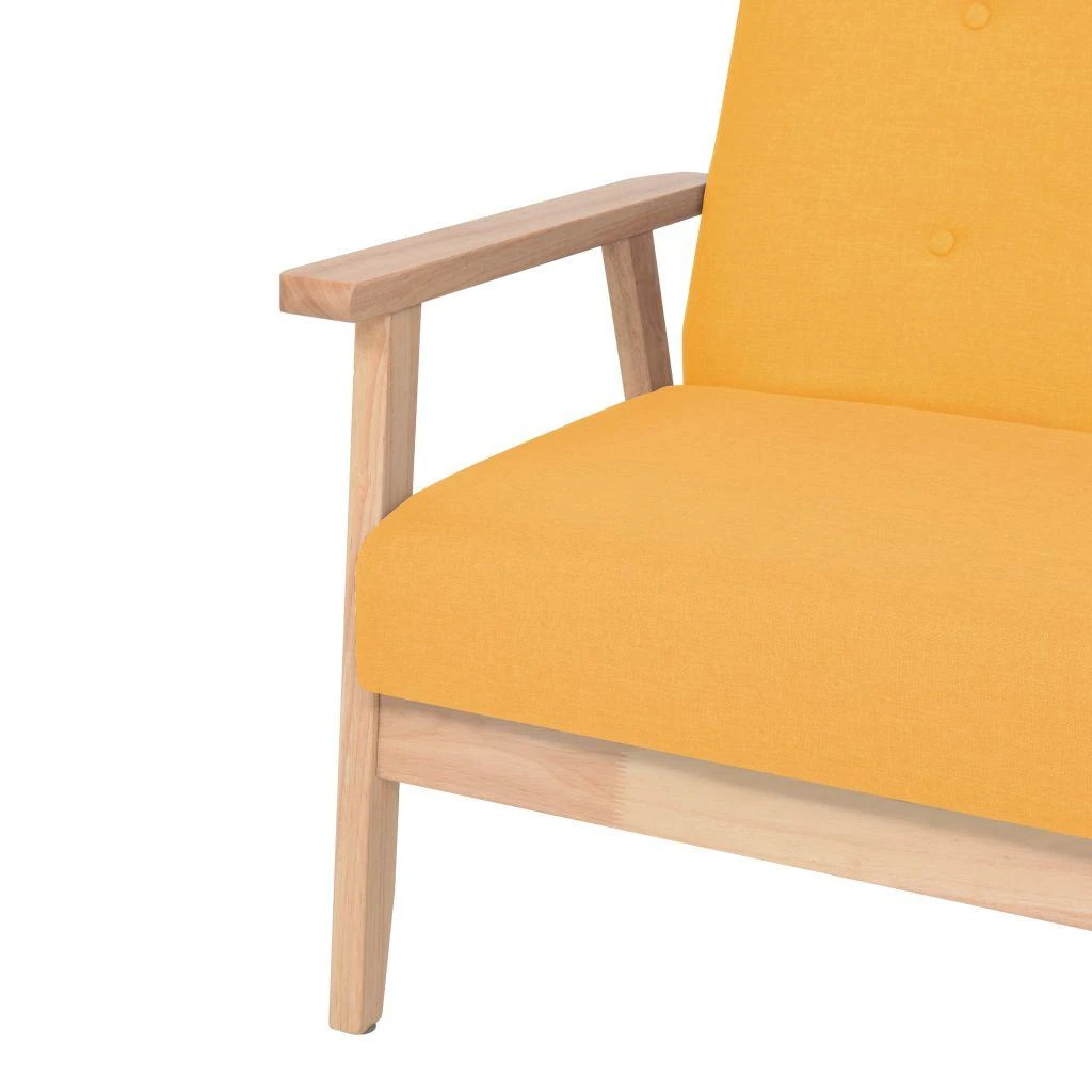 Sofa Sofos komplektas, 3 dalių, audinys, geltonos spalvos