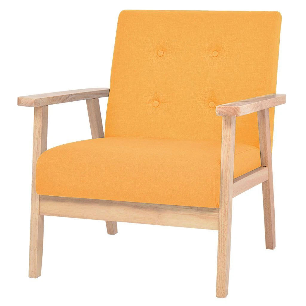 Sofa Sofos komplektas, 3 dalių, audinys, geltonos spalvos