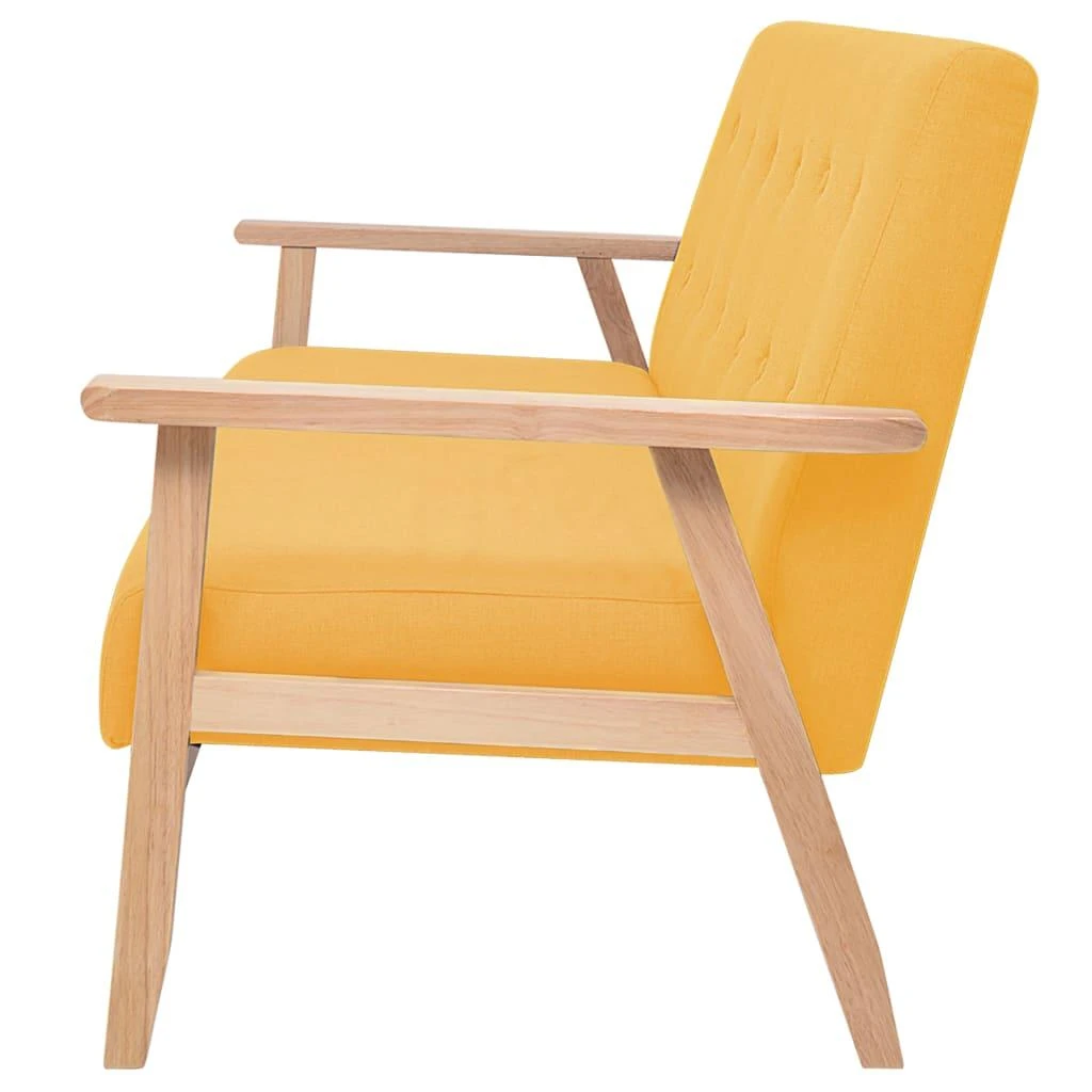 Sofa Sofos komplektas, 3 dalių, geltonos spalvos, audinys