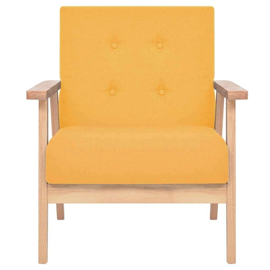 Sofa Sofos komplektas, 3 dalių, geltonos spalvos, audinys