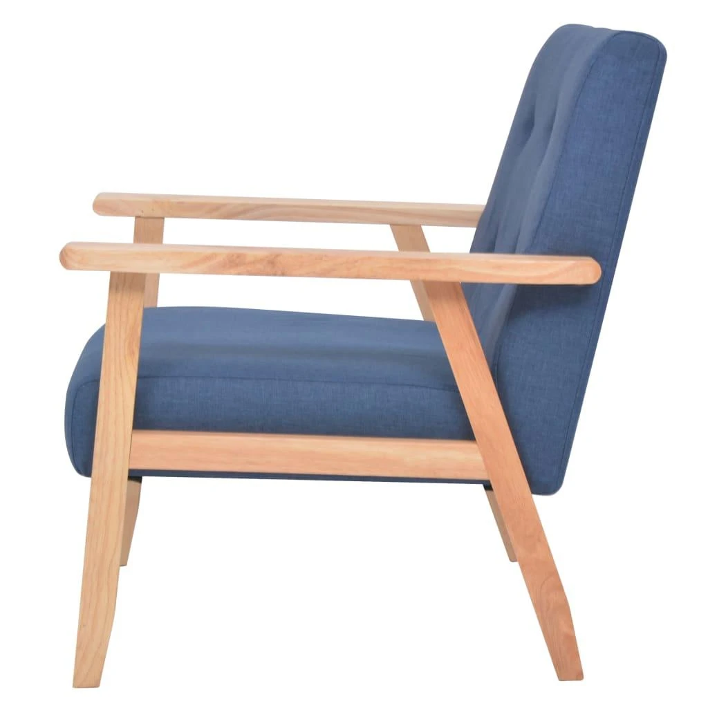 Sofa Sofos komplektas, 3 dalių, mėlynos spalvos, audinys