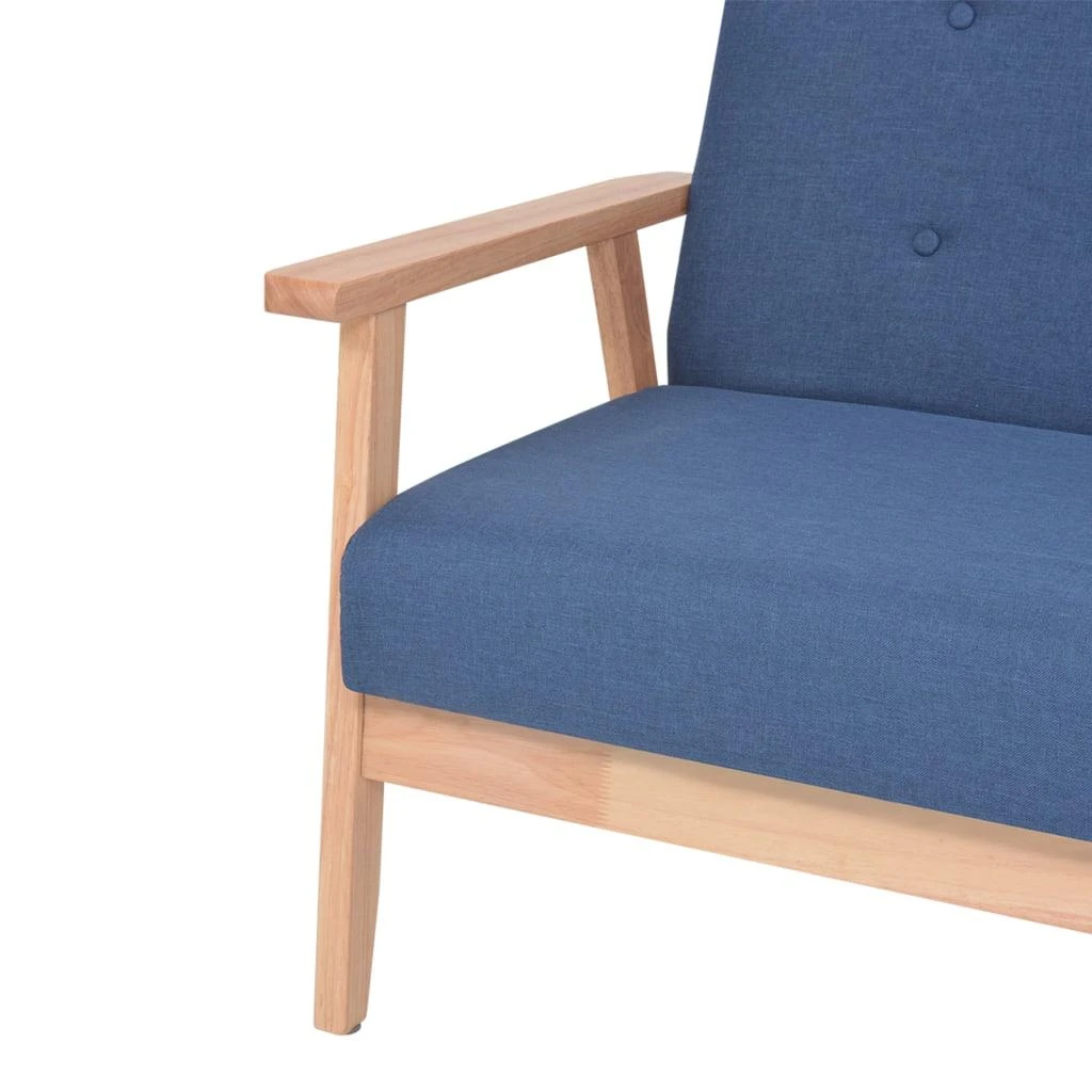 Sofa Sofos komplektas, 3 dalių, mėlynos spalvos, audinys