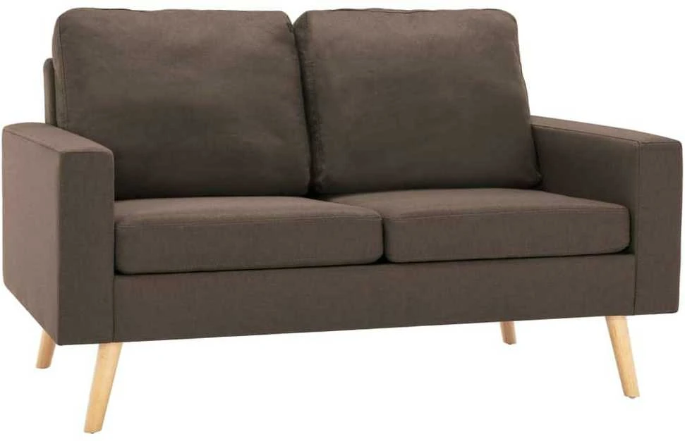 Sofa Sofos komplektas, 3 dalių, rudas, audinys (288695+288705)
