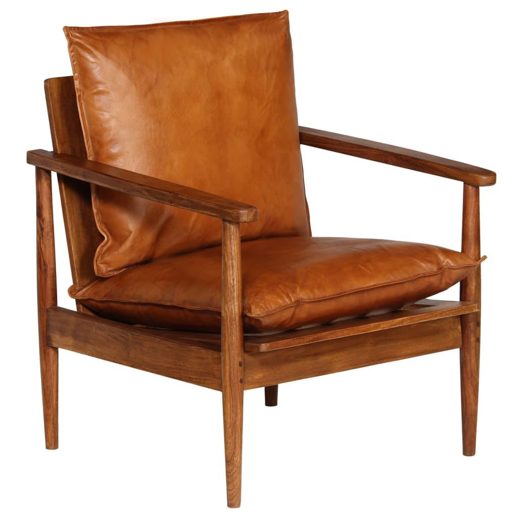Sofa Sofos komplektas, 3 dalių, rudas, tikra oda ir akacijos masyvas
