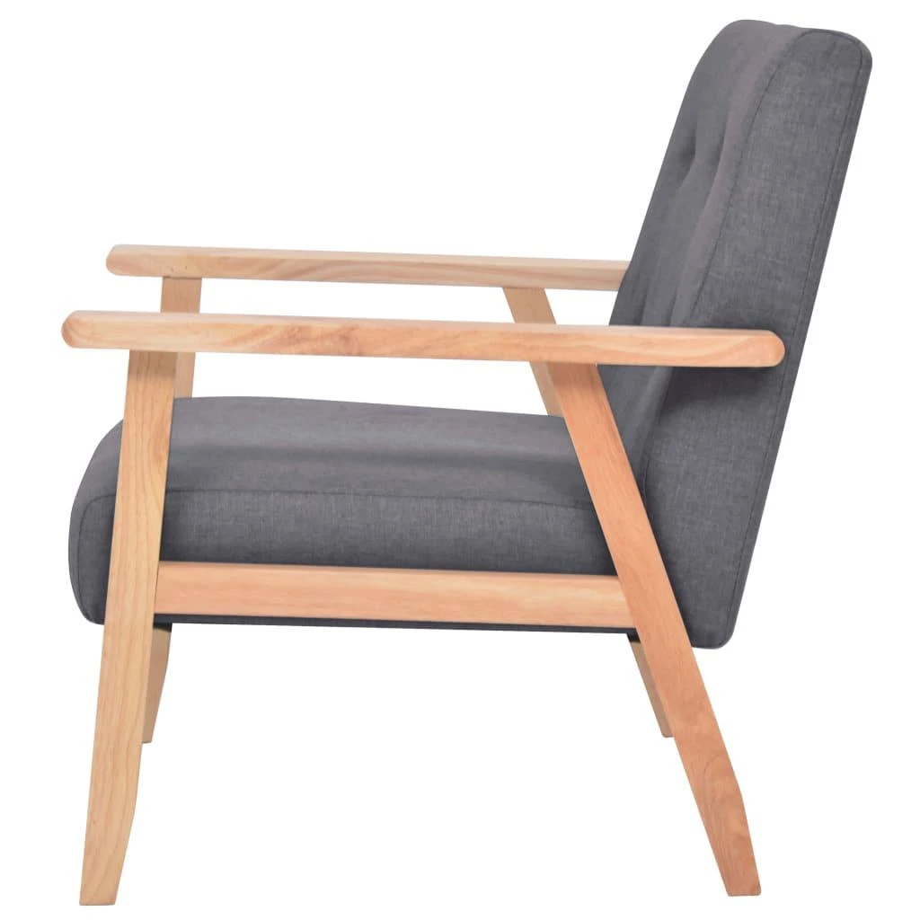 Sofa Sofos komplektas, 3 dalių, tamsiai pilkos spalvos, audinys
