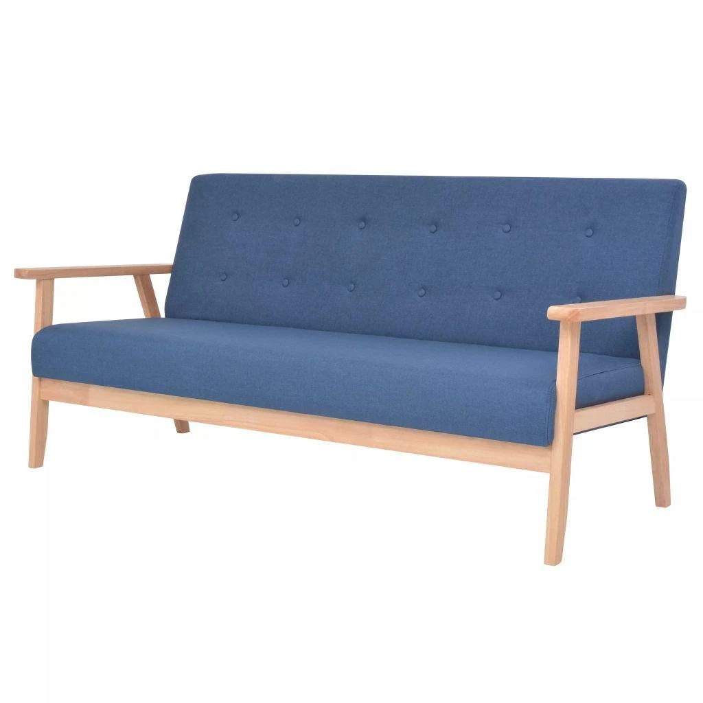 Sofa Sofos komplektas, 3d., audinys, mėlynas