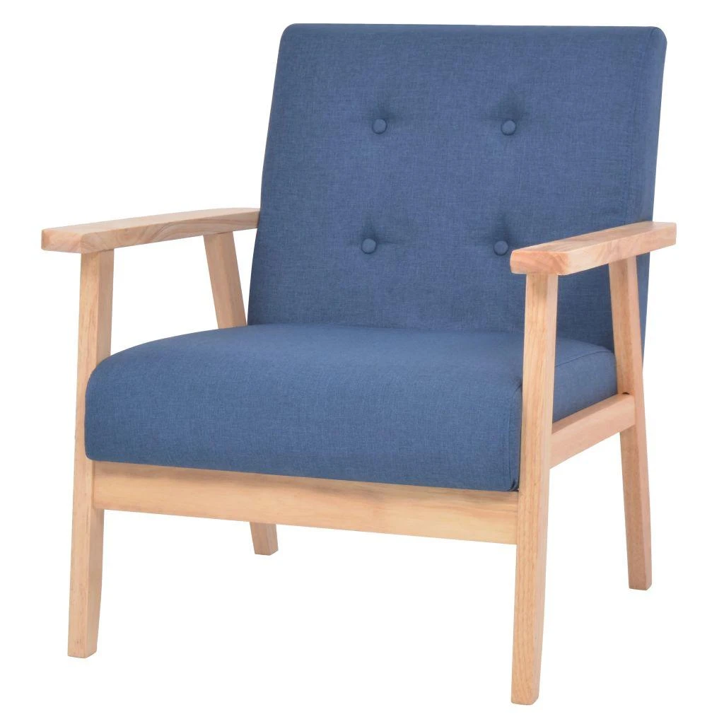 Sofa Sofos komplektas, 3d., audinys, mėlynas