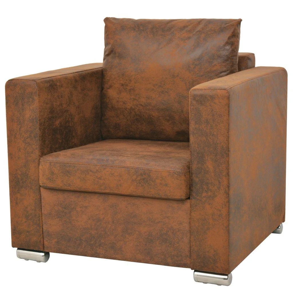 Sofa Sofos komplektas, 3d., dirbt. zomšos oda