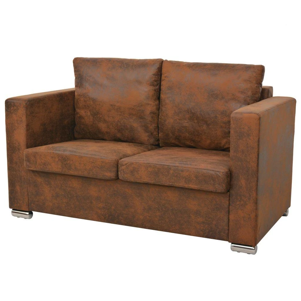 Sofa Sofos komplektas, 3d., dirbt. zomšos oda